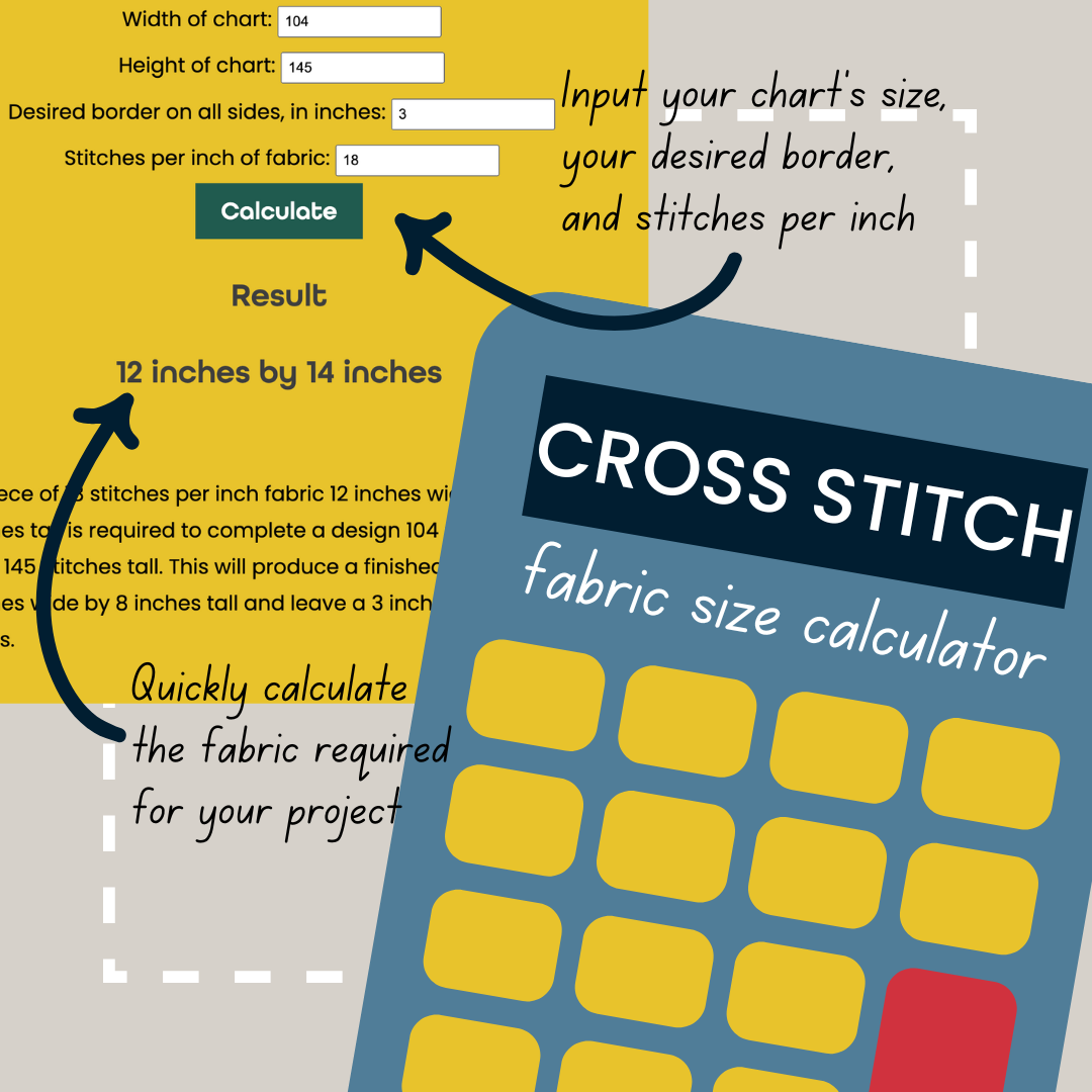 Image of a cross stitch fabric size calculator